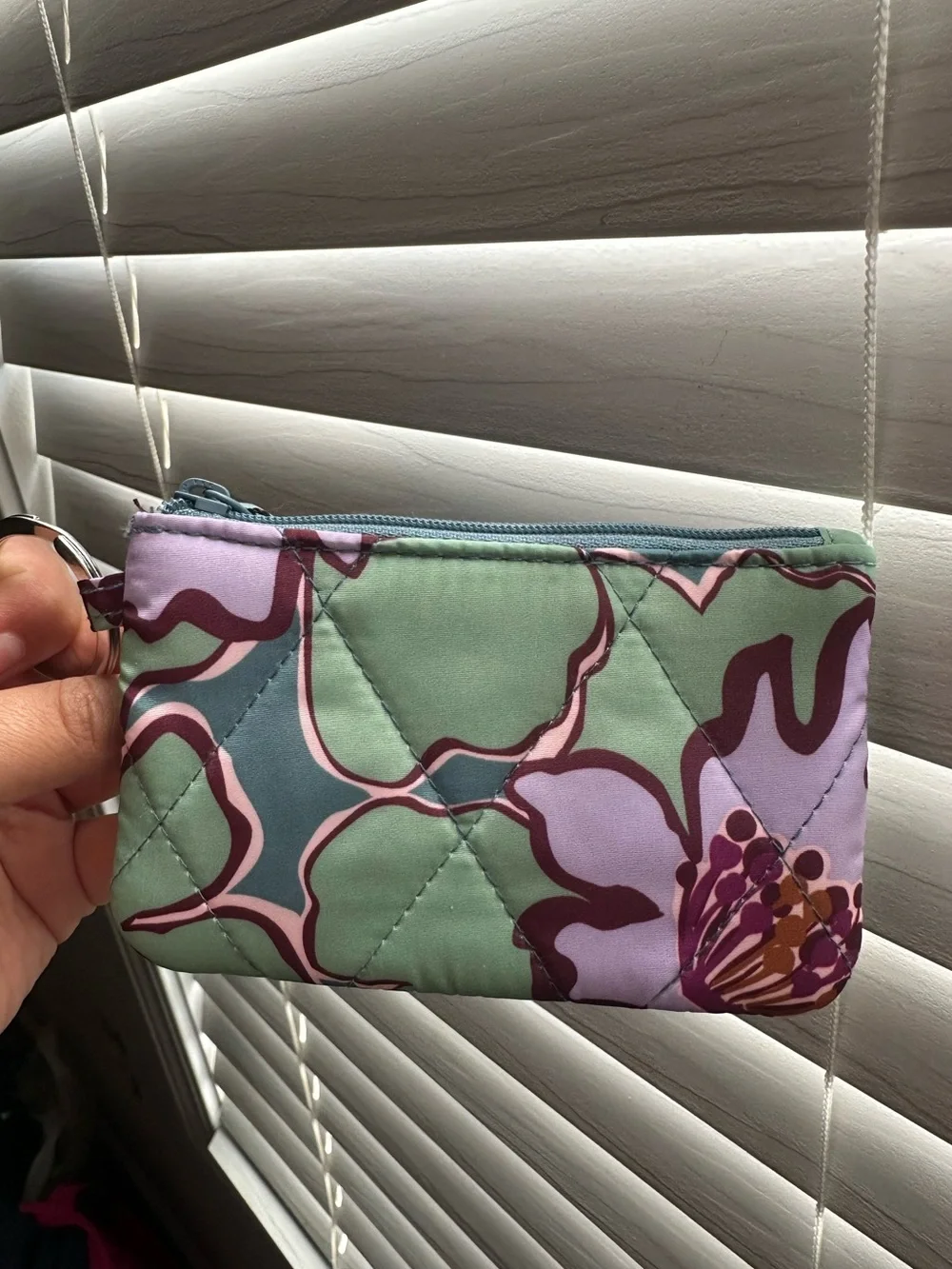 Vera Bradley Essential Quilted Floral Lilly Pad Zip ID Case Wallet - New